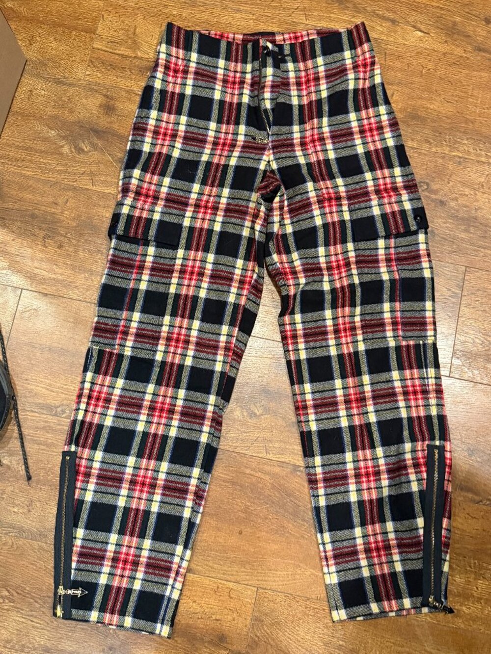 . Jean Paul Gaultier Plaid Pants (Leg Zips) — Size 40